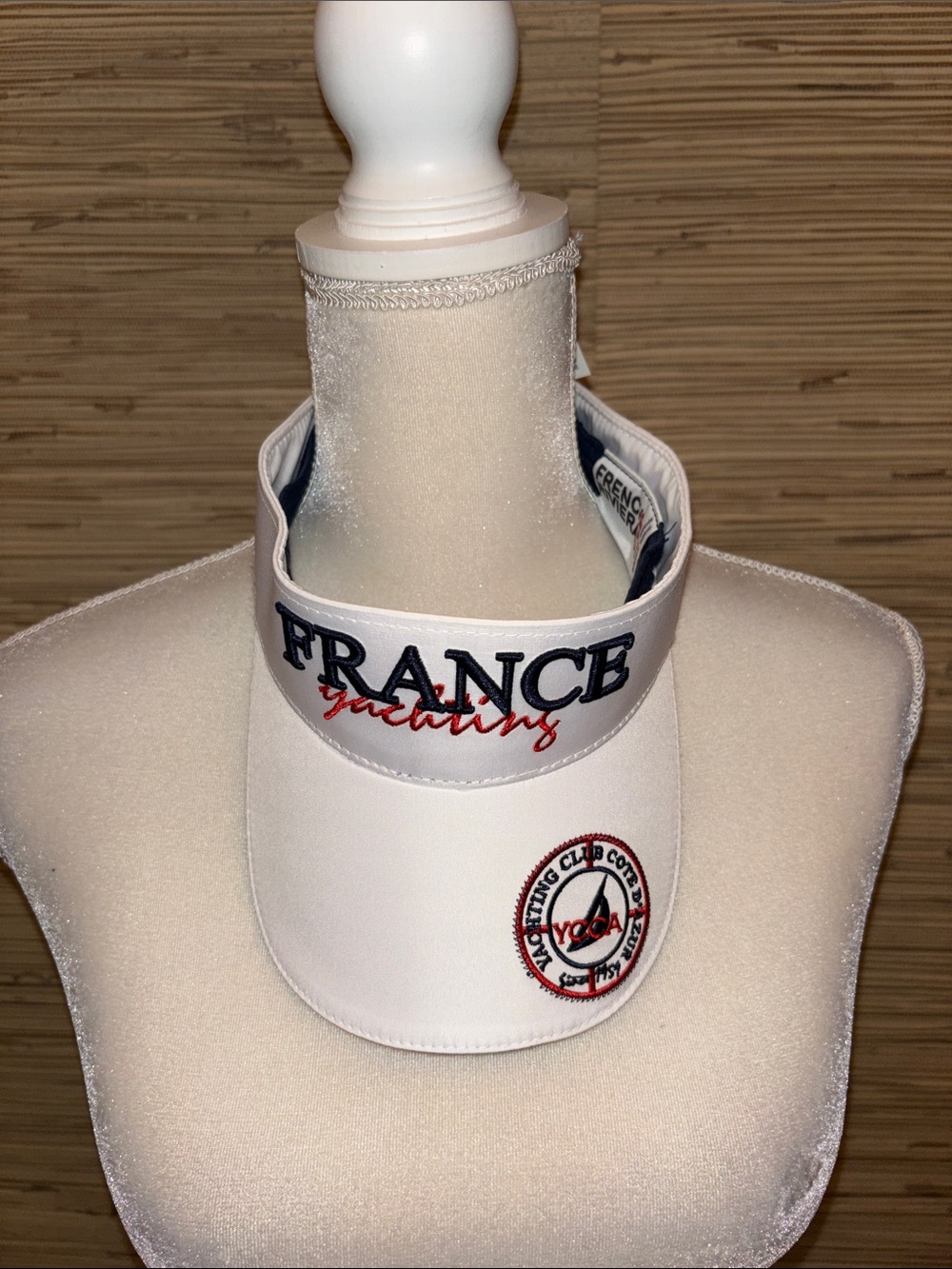 France Yachting Club Cote D’Azur Visor nwt! White red navy